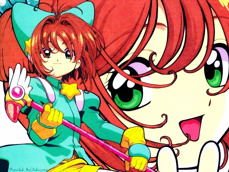 Red-haired Anime Girl — Red, Playful, Magic Wand