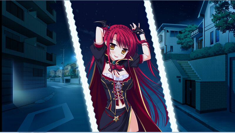 Red-haired Anime Girl — Red, Playful, Night