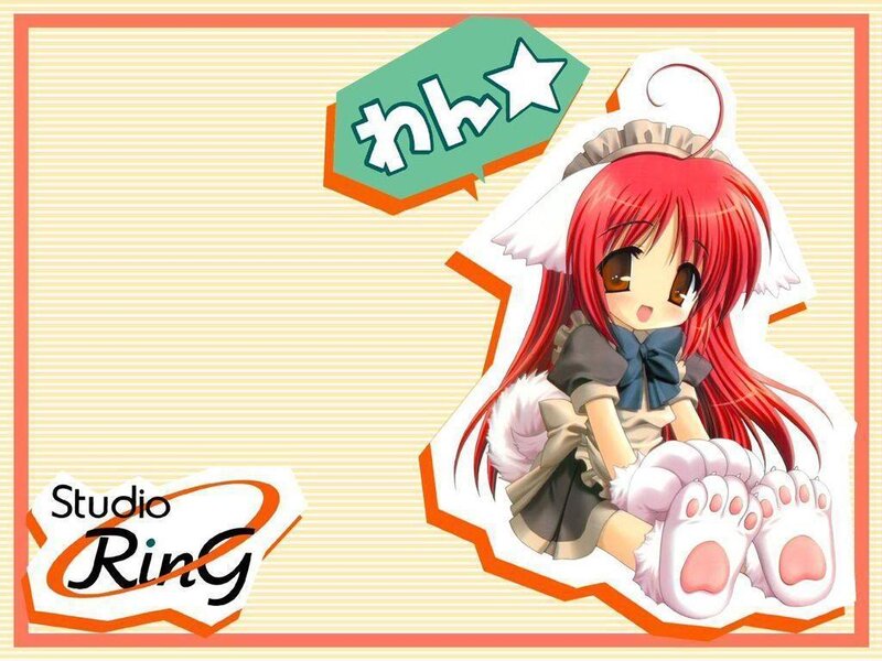 Red-haired Anime Girl — Red, Playful, Speech Bubble