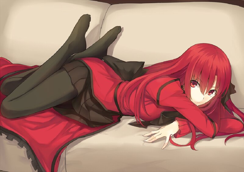 Red-haired Anime Girl — Red, Relaxed