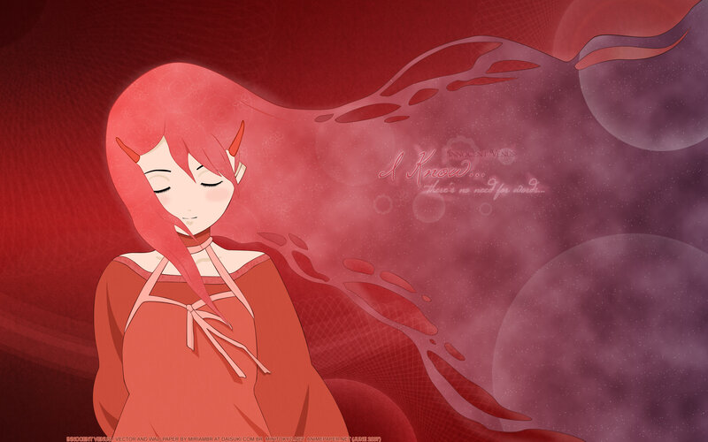 Red-haired Anime Girl — Red, Serene, Long Hair, Horns