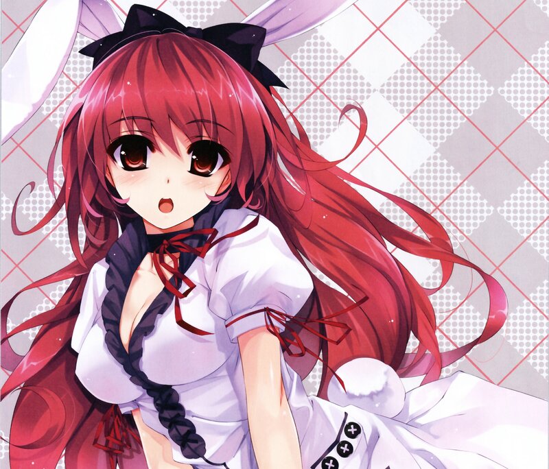 Red-haired Anime Girl — Red, Surprised