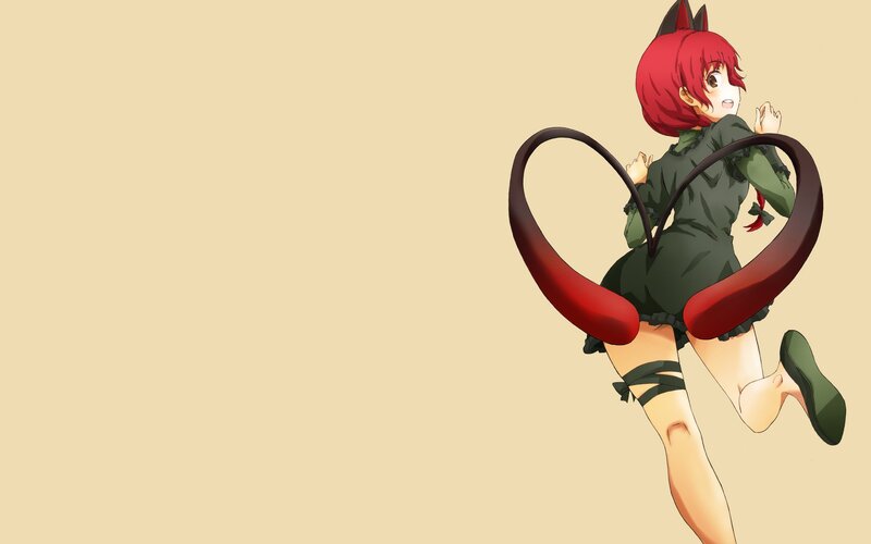 red-haired anime girl running