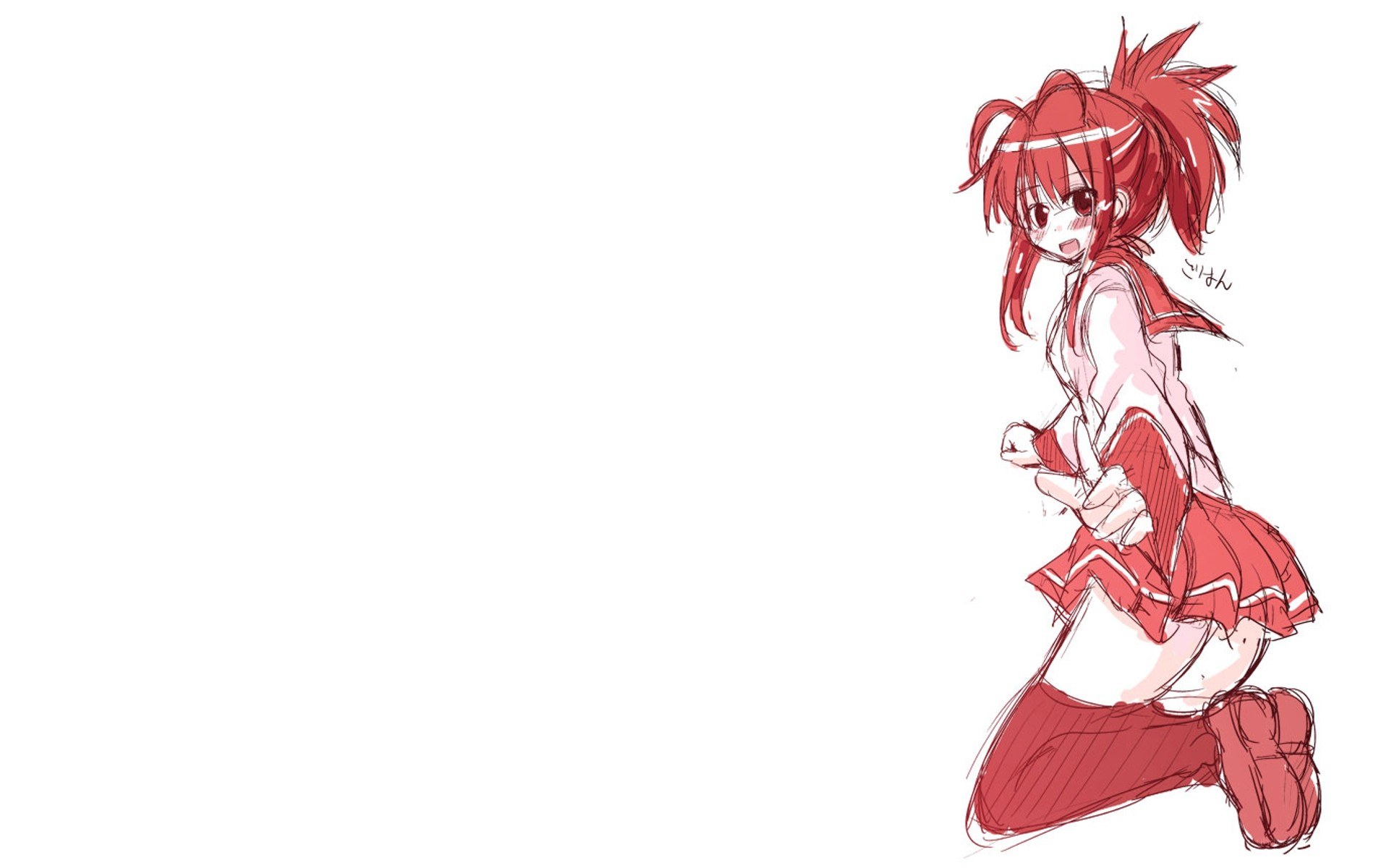 red-haired anime girl sketch