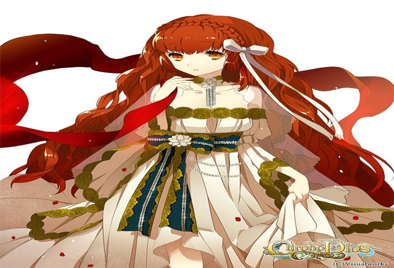 Red-haired Anime Girl — White, Dramatic
