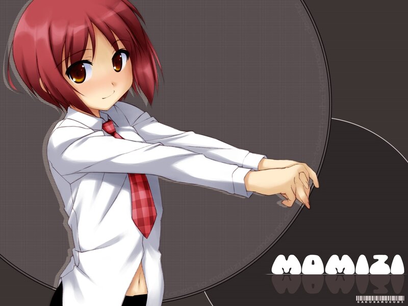 Red-haired Anime Girl — White, Playful