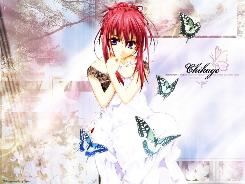 Red-haired Anime Girl — White