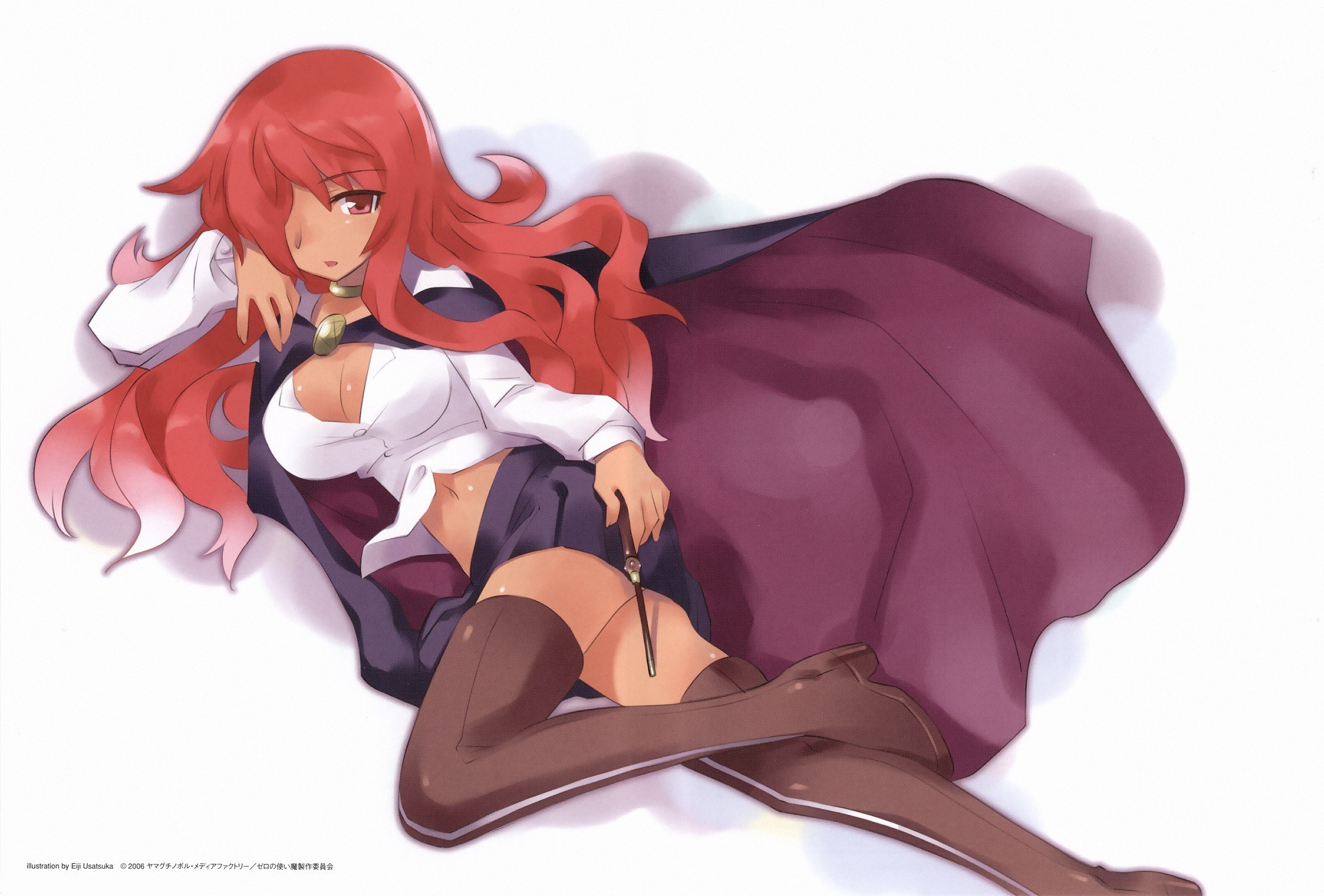 red-haired anime girl with a sword
