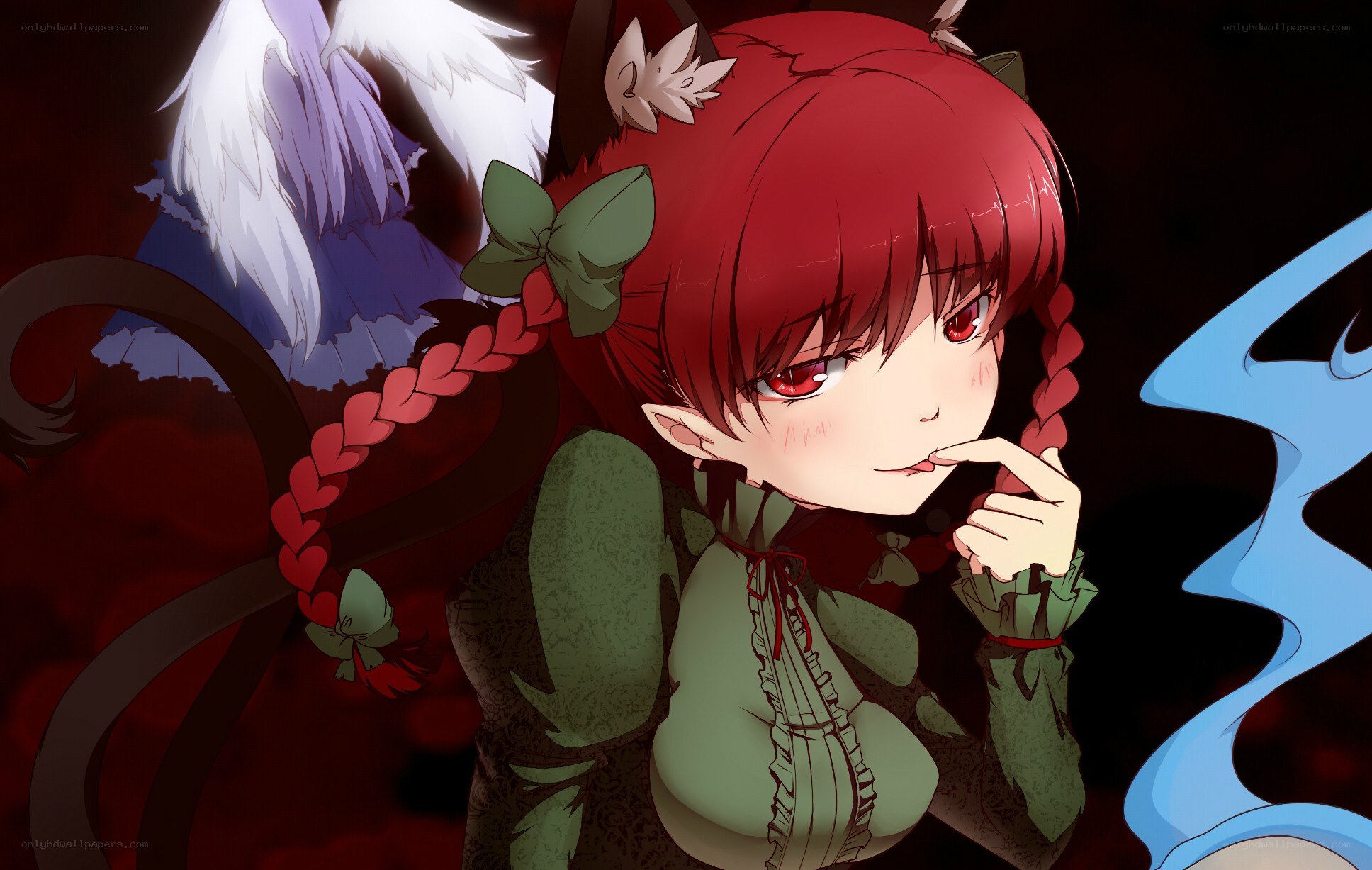 red-haired anime girl with braids
