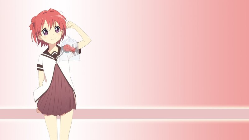 red-haired anime girl with fish