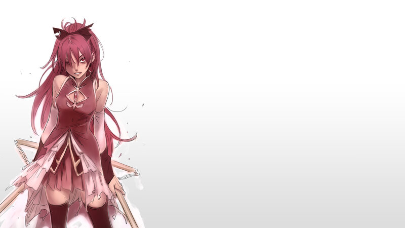 red-haired anime girl with staff