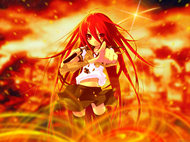 Red-haired anime girl with sword