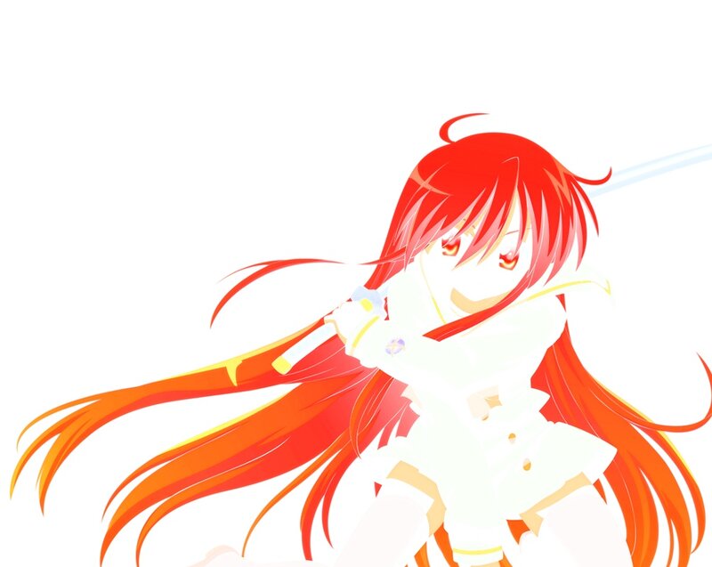 red-haired anime girl with sword