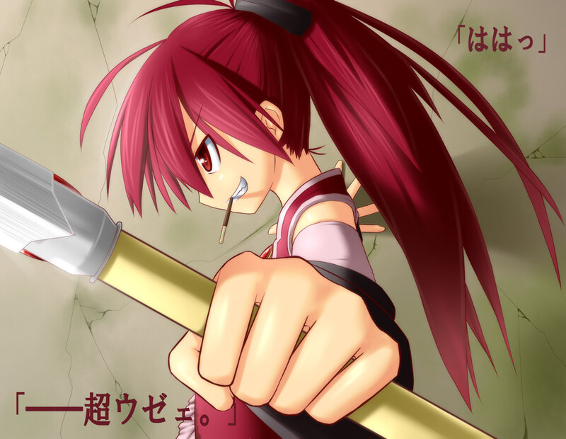Red-haired anime girl with sword
