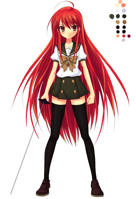 Red-haired anime girl with sword