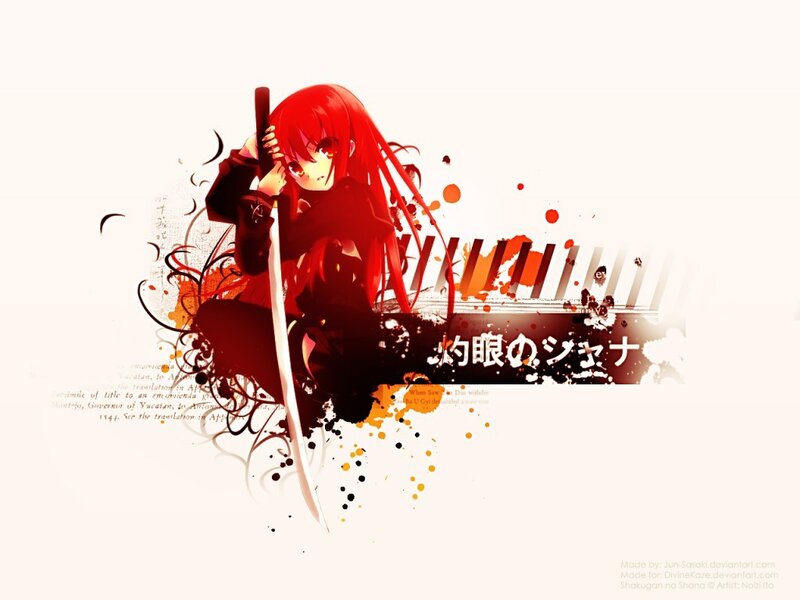 Red-haired anime girl with sword