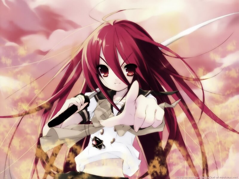 Red-haired anime girl with sword