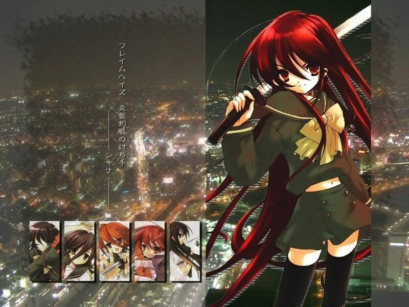 Red-haired anime girl with sword