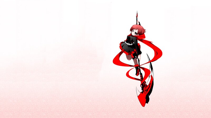 Red-haired anime girl with weapon