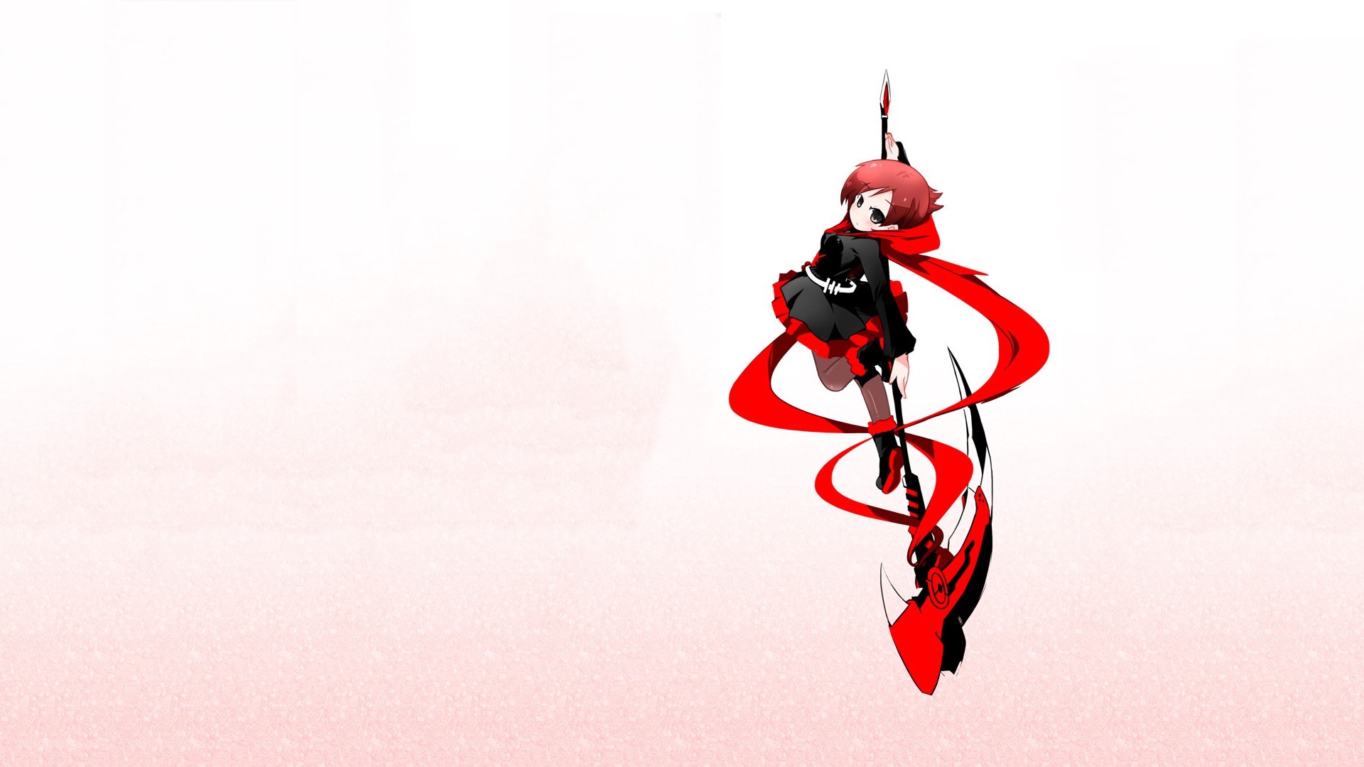 Red-haired anime girl with weapon