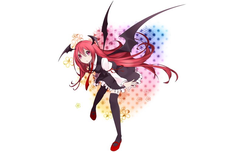 red-haired anime girl with wings