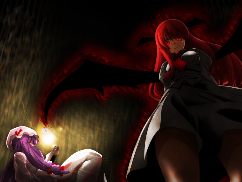 Red-haired anime girl with wings