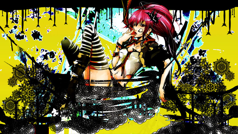Red-haired Anime Girl — Yellow, Chaotic