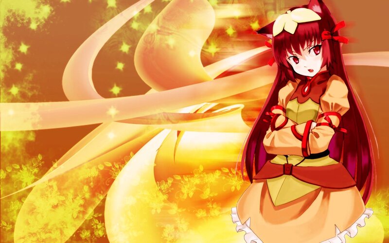 Red-haired Anime Girl — Yellow, Dramatic