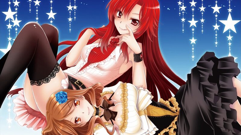 Red-haired anime girls with stars