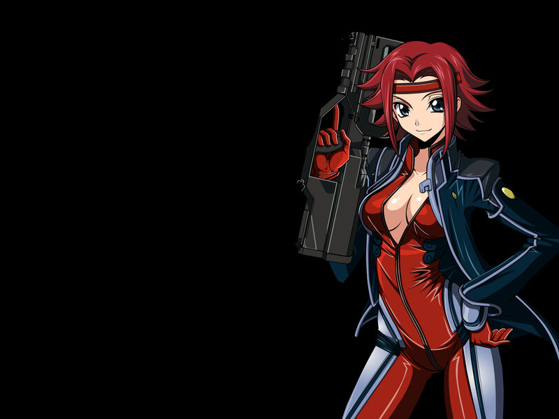 red-haired anime soldier