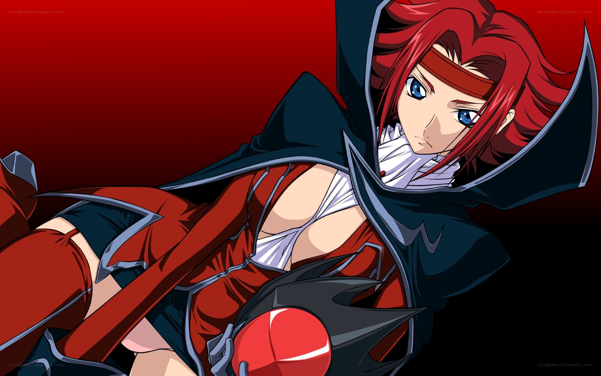 red-haired anime warrior