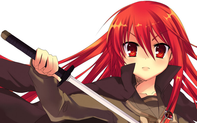 red-haired anime warrior