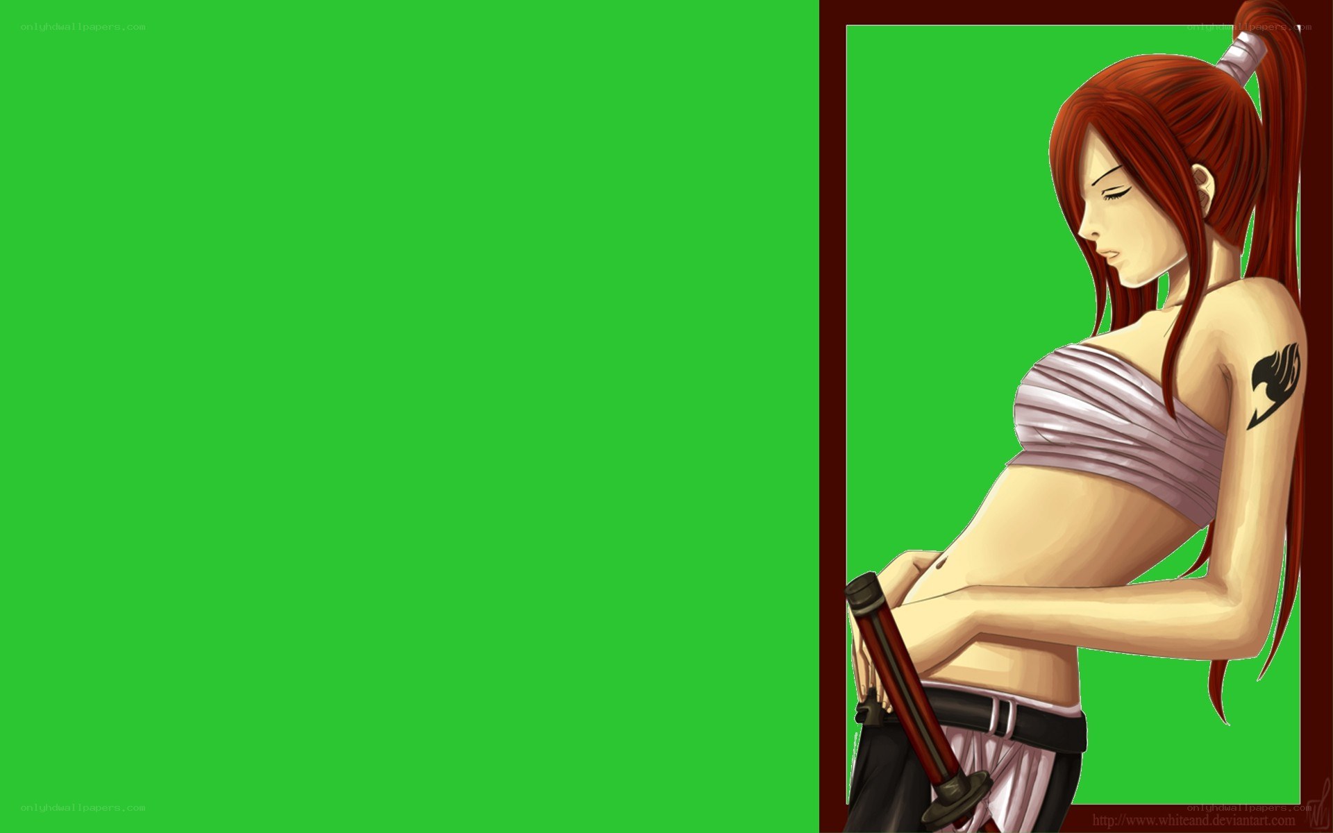 Red-haired anime warrior