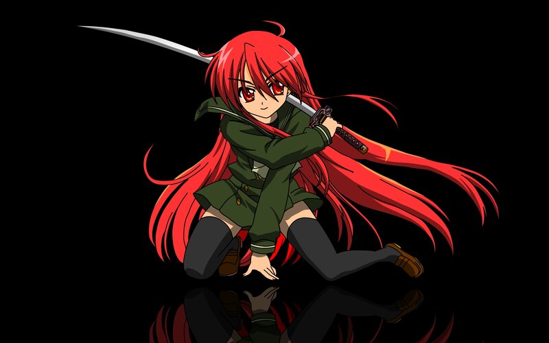 red-haired anime warrior girl