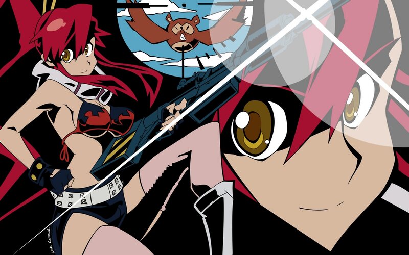 Red-haired anime warrior with gun