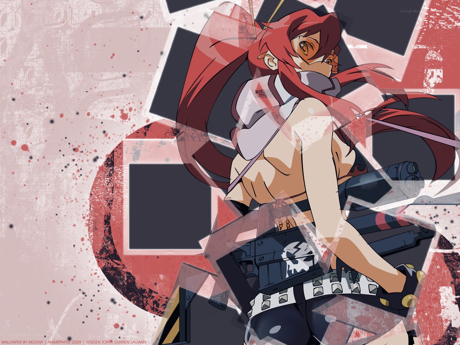 Red-haired anime warrior with gun