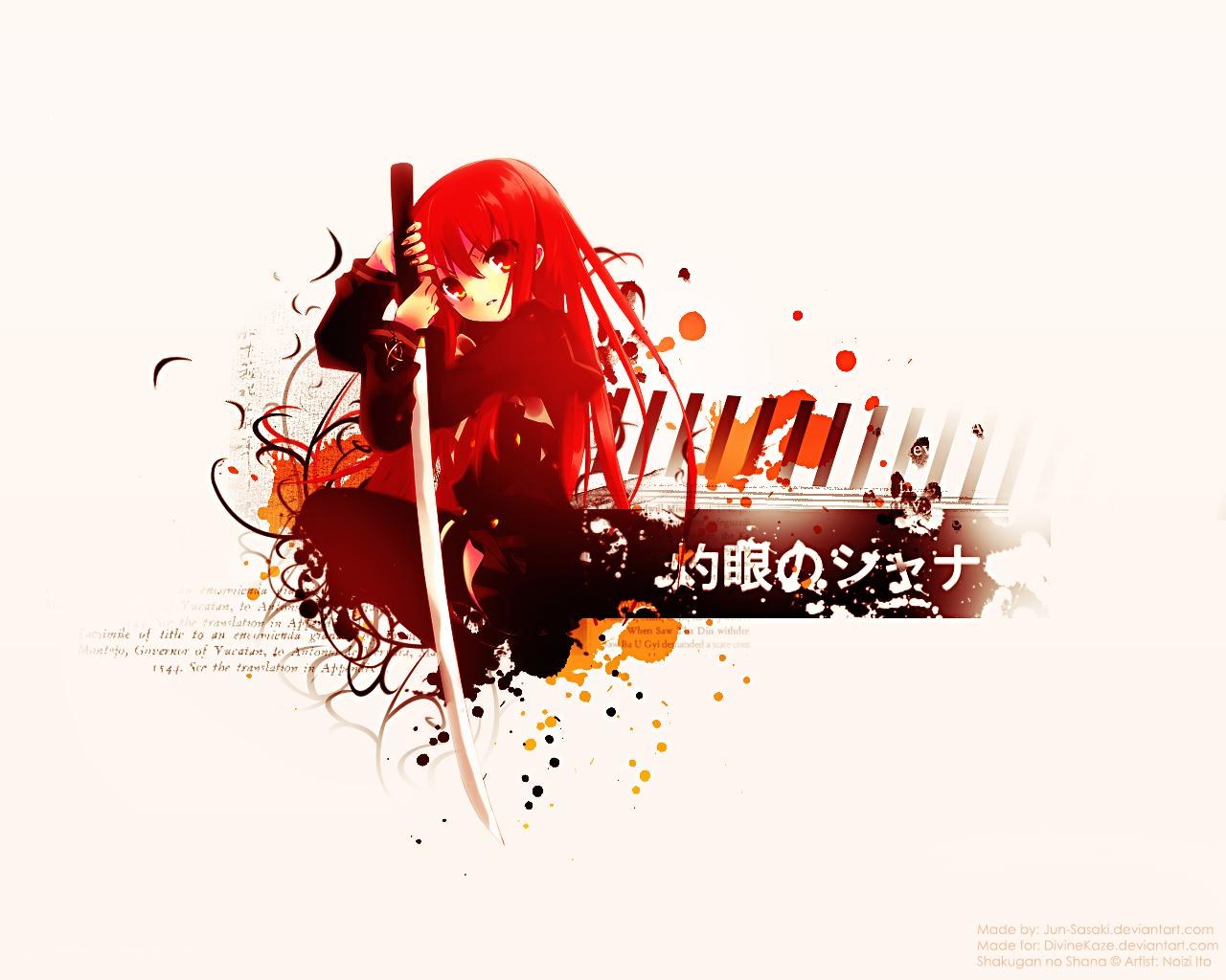 Red-haired anime warrior with sword