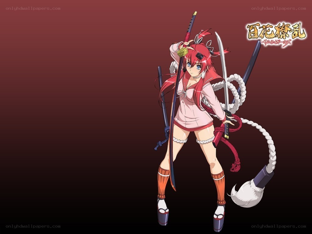 Red-haired anime warrior with swords