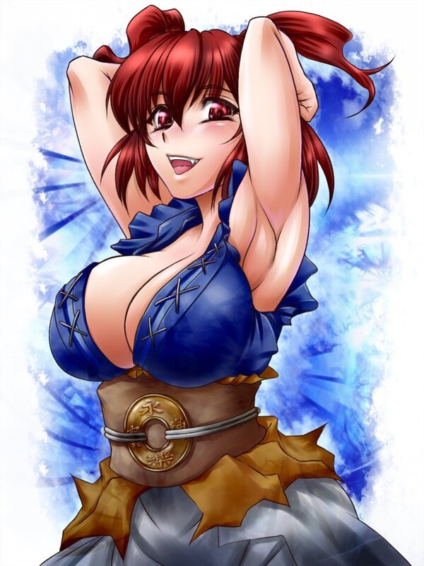 red-haired anime warrior woman