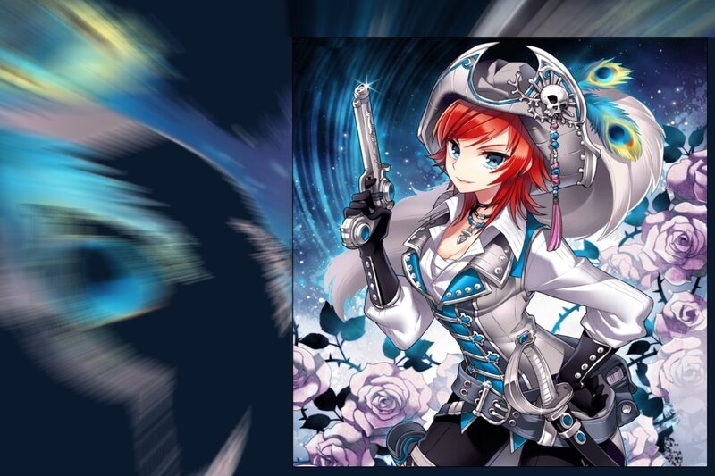 Red-haired Anime Woman — Blue, Dramatic