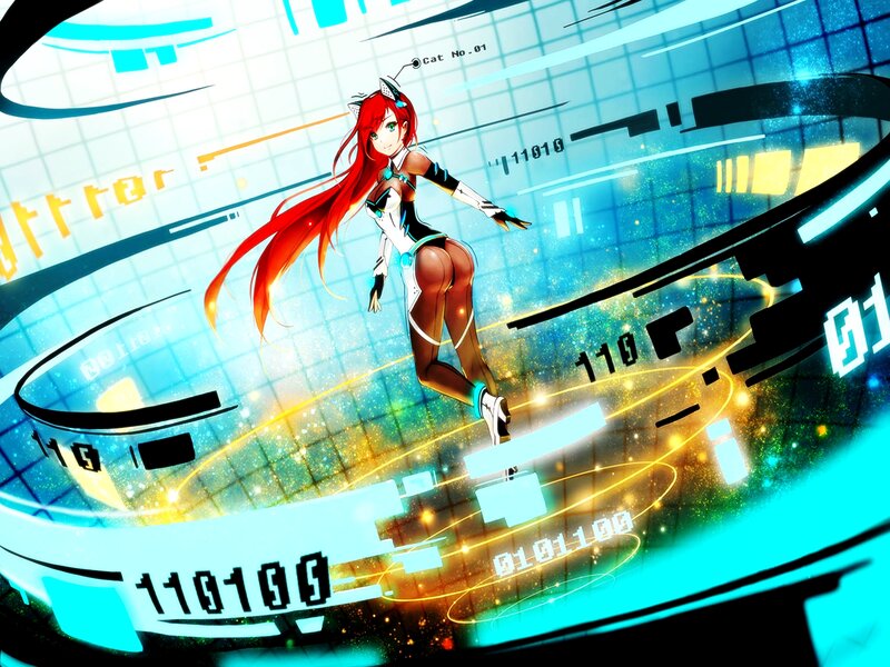 Red-haired Anime Woman — Blue
