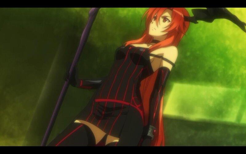 Red-haired Anime Woman — Green, Dramatic
