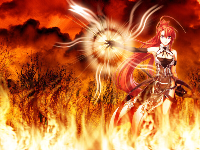 Red-haired Anime Woman — Orange, Dramatic