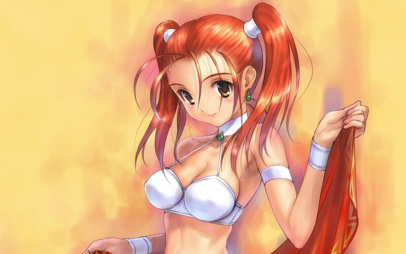 Red-haired Anime Woman — Orange, Playful