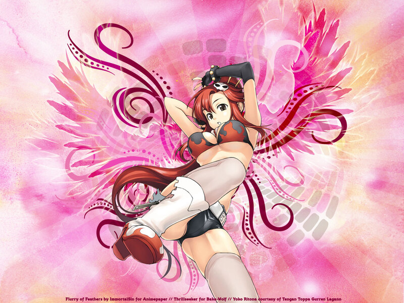Red-haired Anime Woman — Pink, Dynamic