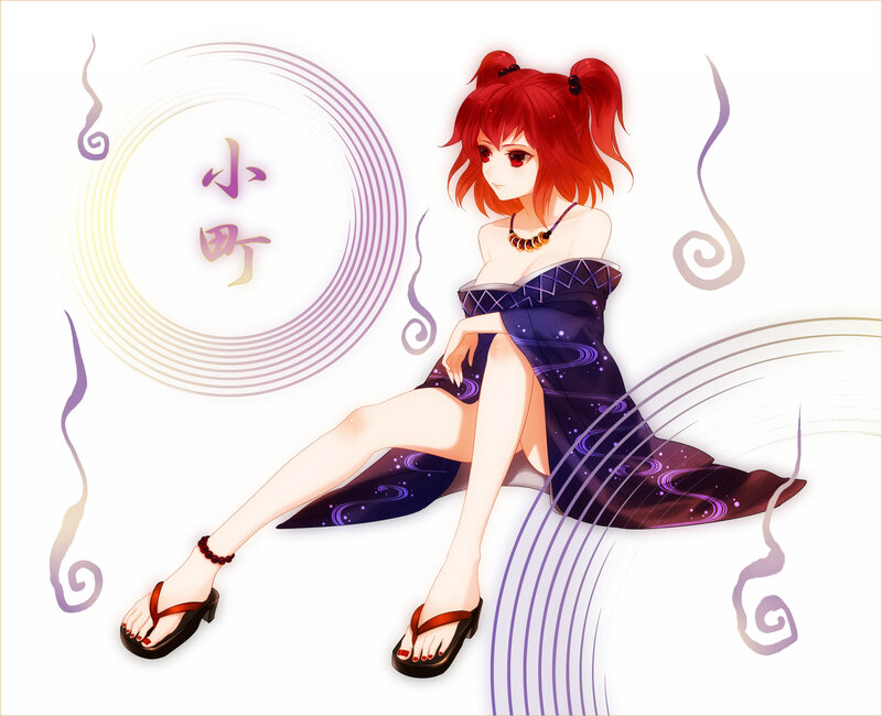 Red-haired Anime Woman — Purple, Calm