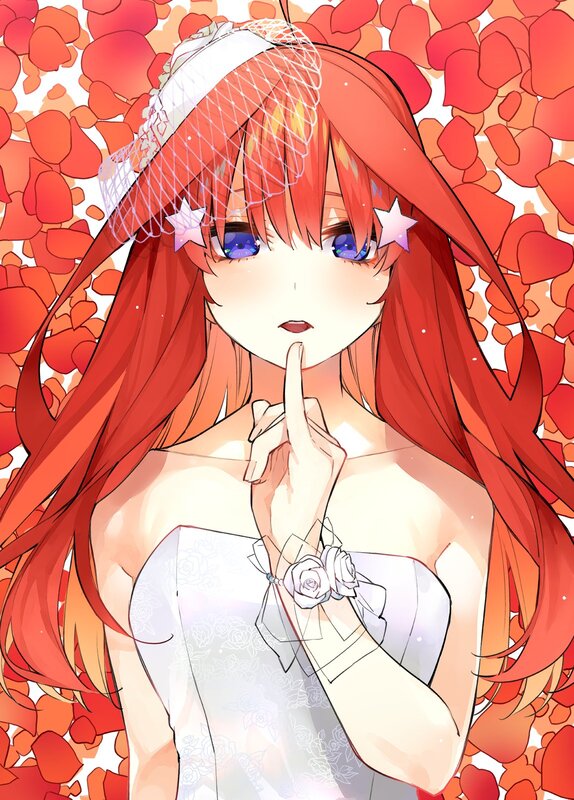 Red-haired Anime Woman — Red, Calm, Veil