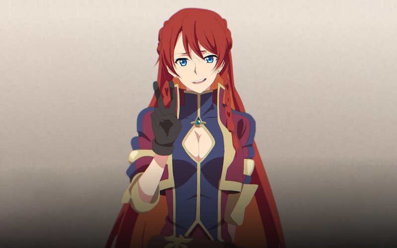 Red-haired Anime Woman — Red, Confident, Cape