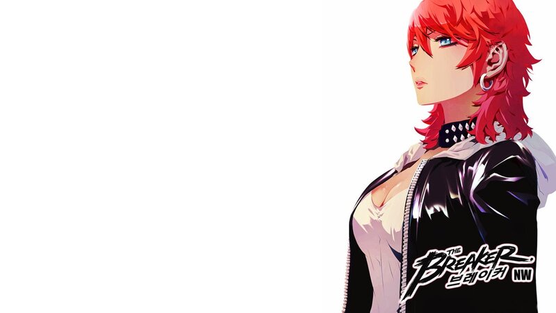 Red-haired Anime Woman — Red, Dramatic, Black Jacket