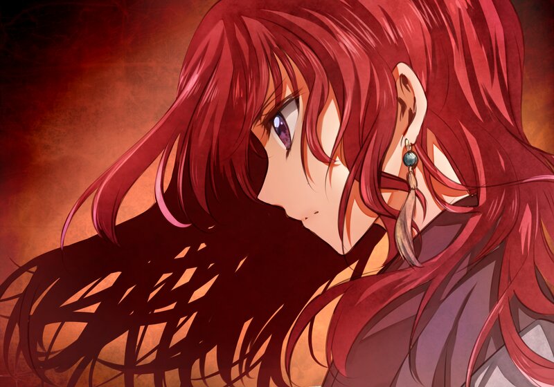 Red-haired Anime Woman — Red, Dramatic, Earring